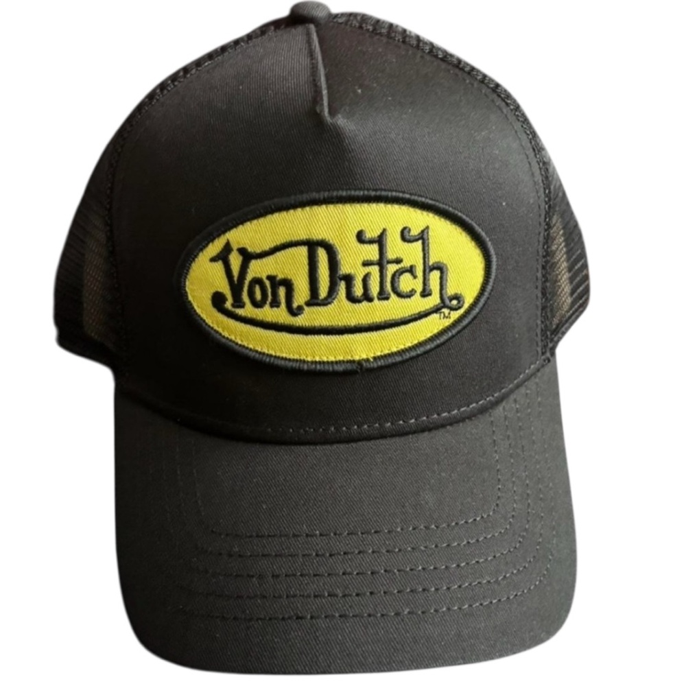New Von Dutch Black and Yellow Trucker Hat with tags